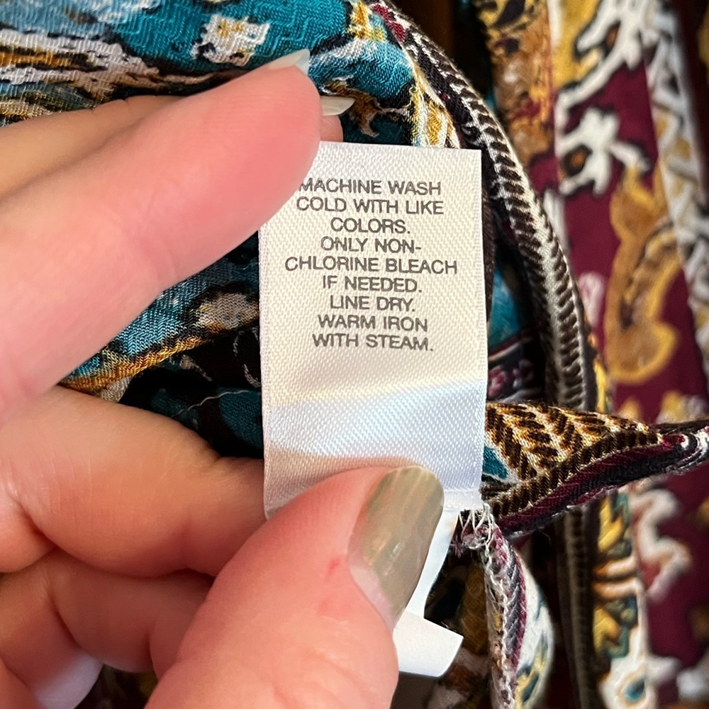 J. Jill Patchwork Tunic Button Down Top, Small - image 8